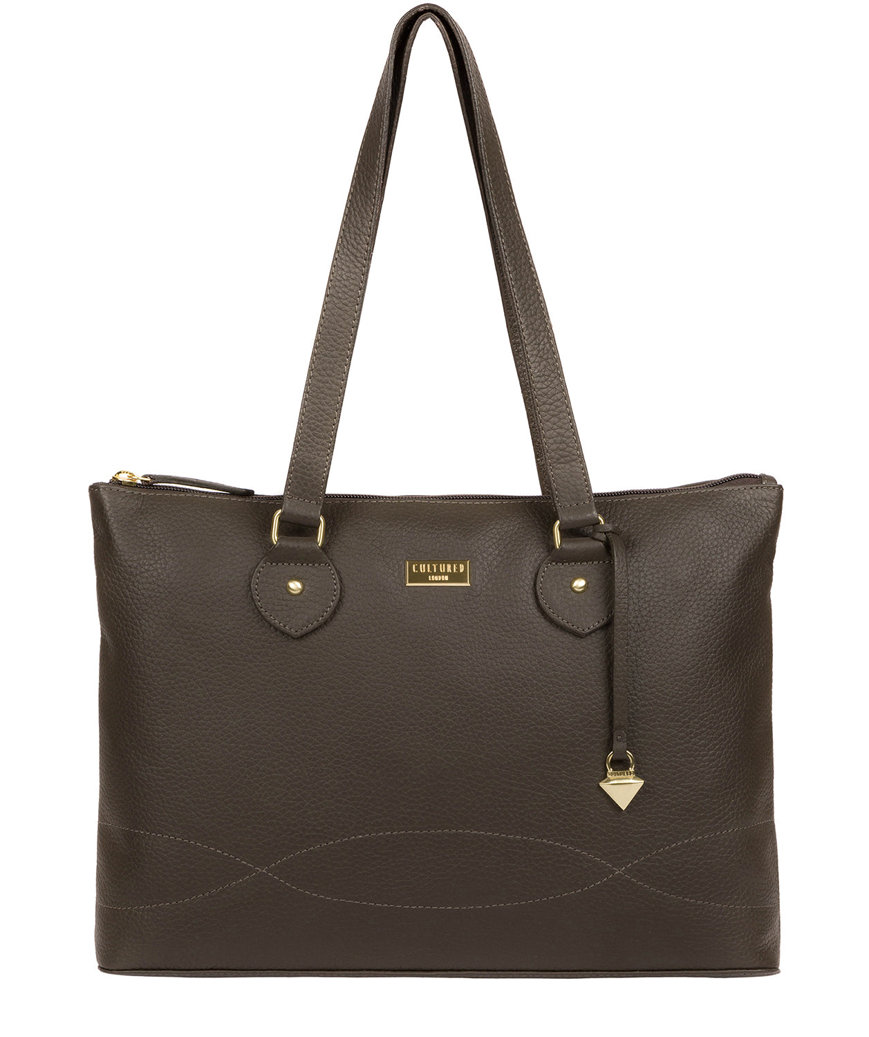 'Idelle' Olive Leather Tote Bag image 1