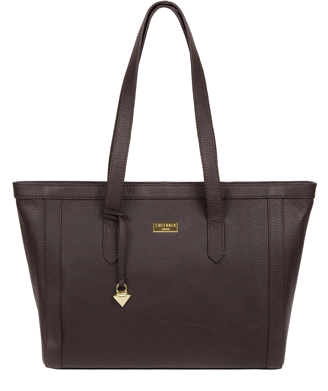 'Farah' Dark Chocolate Leather Tote Bag image 1