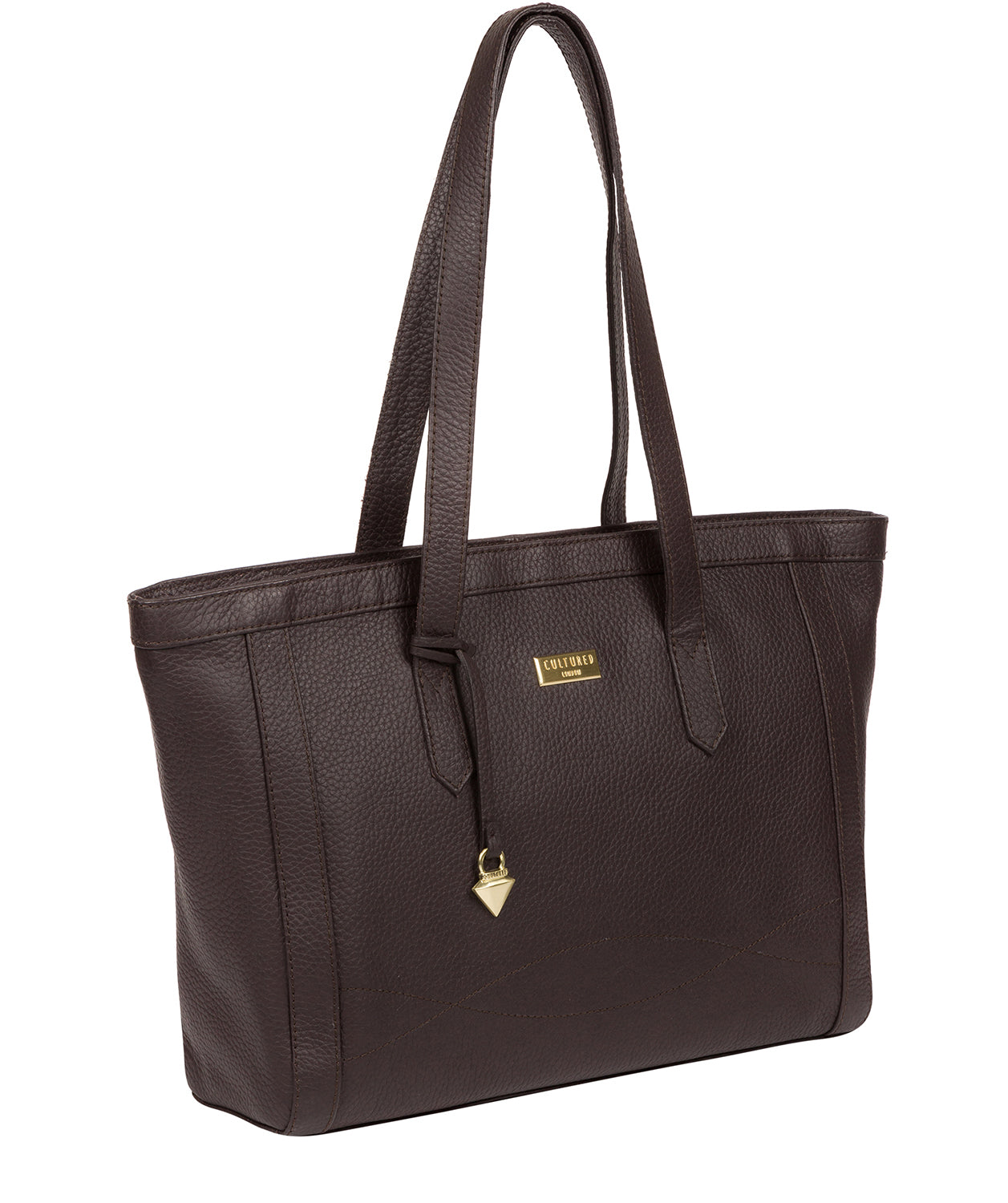 'Farah' Dark Chocolate Leather Tote Bag image 6