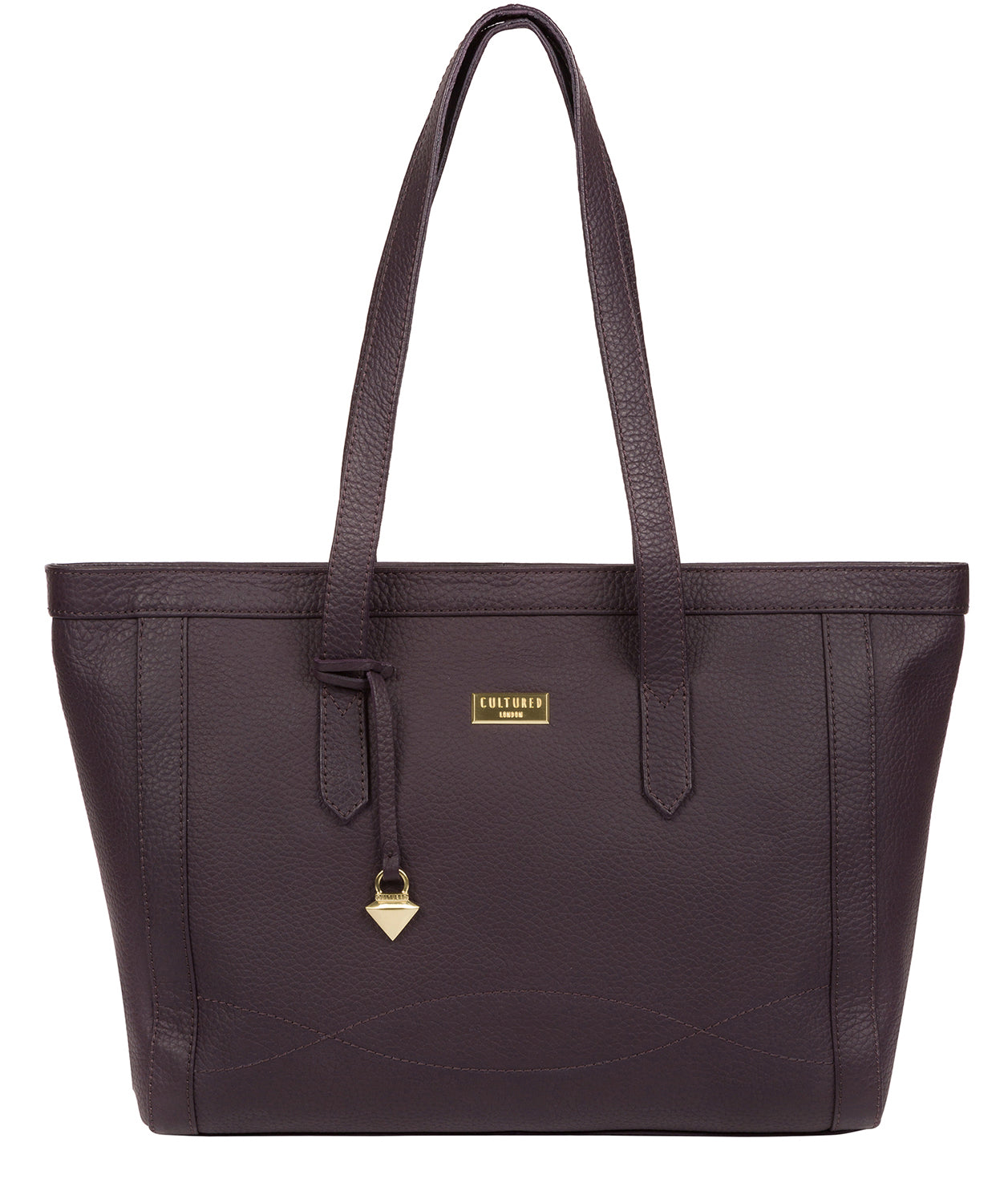 'Farah' Fig Leather Tote Bag image 1