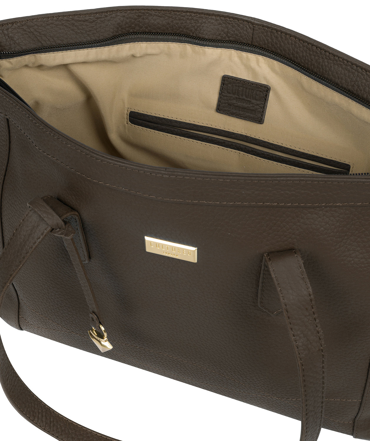 'Farah' Olive Leather Tote Bag image 4