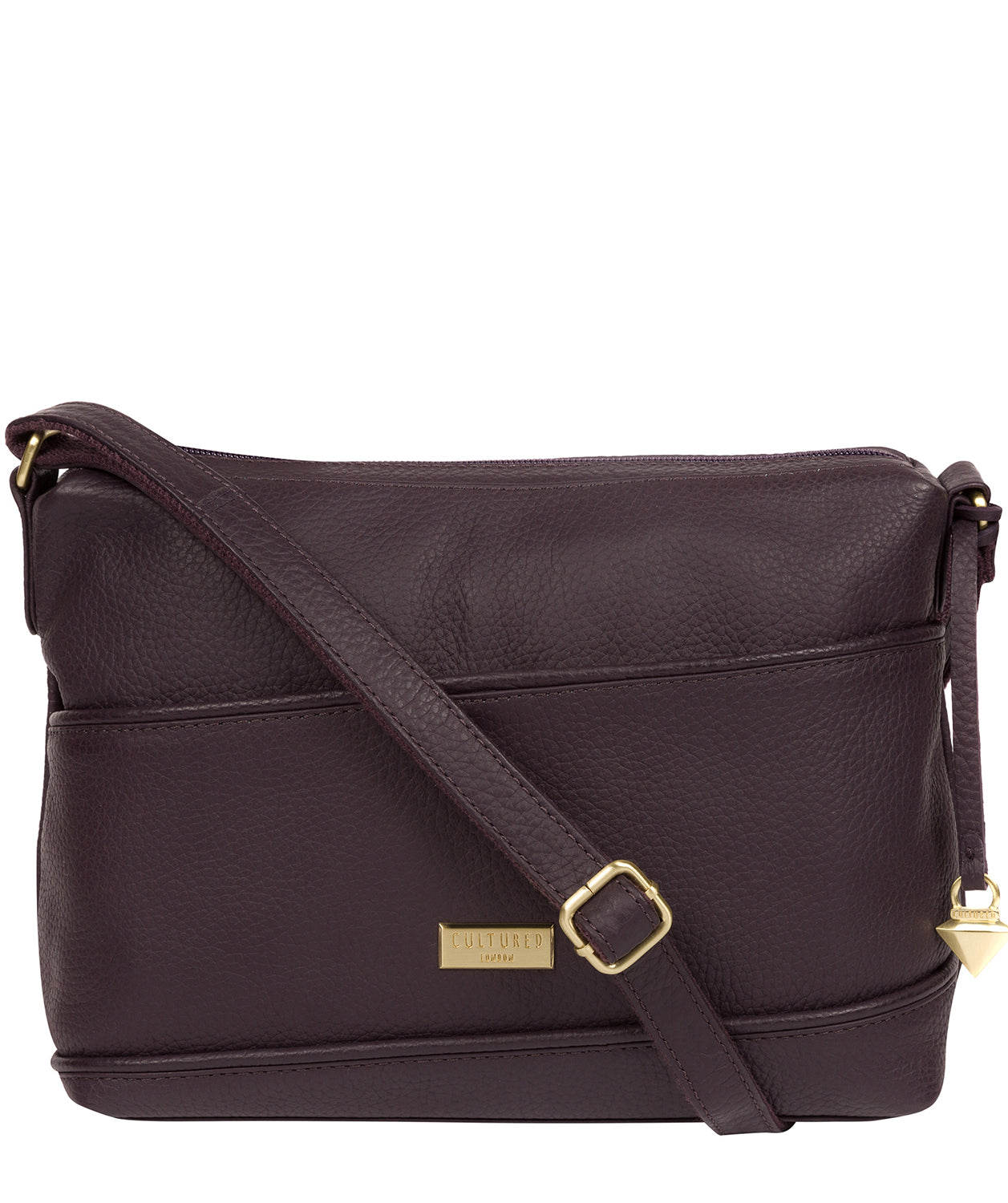 'Duana' Fig Leather Shoulder Bag image 1