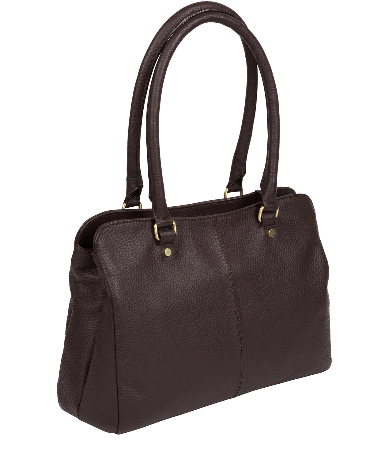 'Kiona' Dark Chocolate Leather Handbag Pure Luxuries London