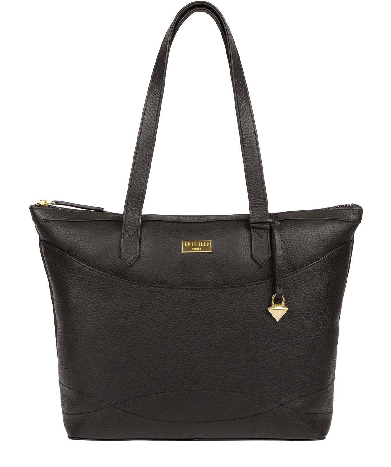 'Oriana' Black Leather Tote Bag Pure Luxuries London