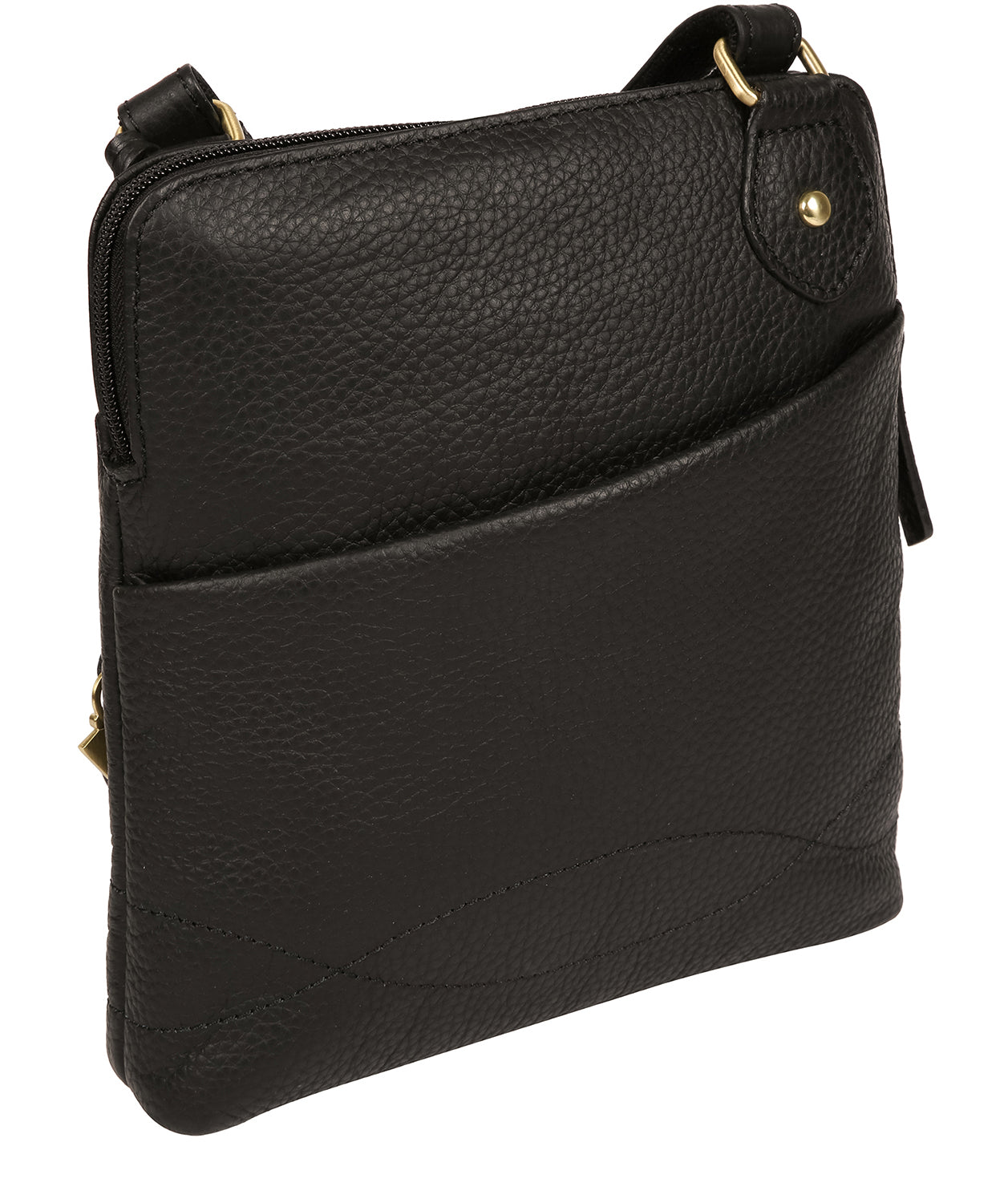 'Jarah' Black Leather Cross Body Bag Pure Luxuries London