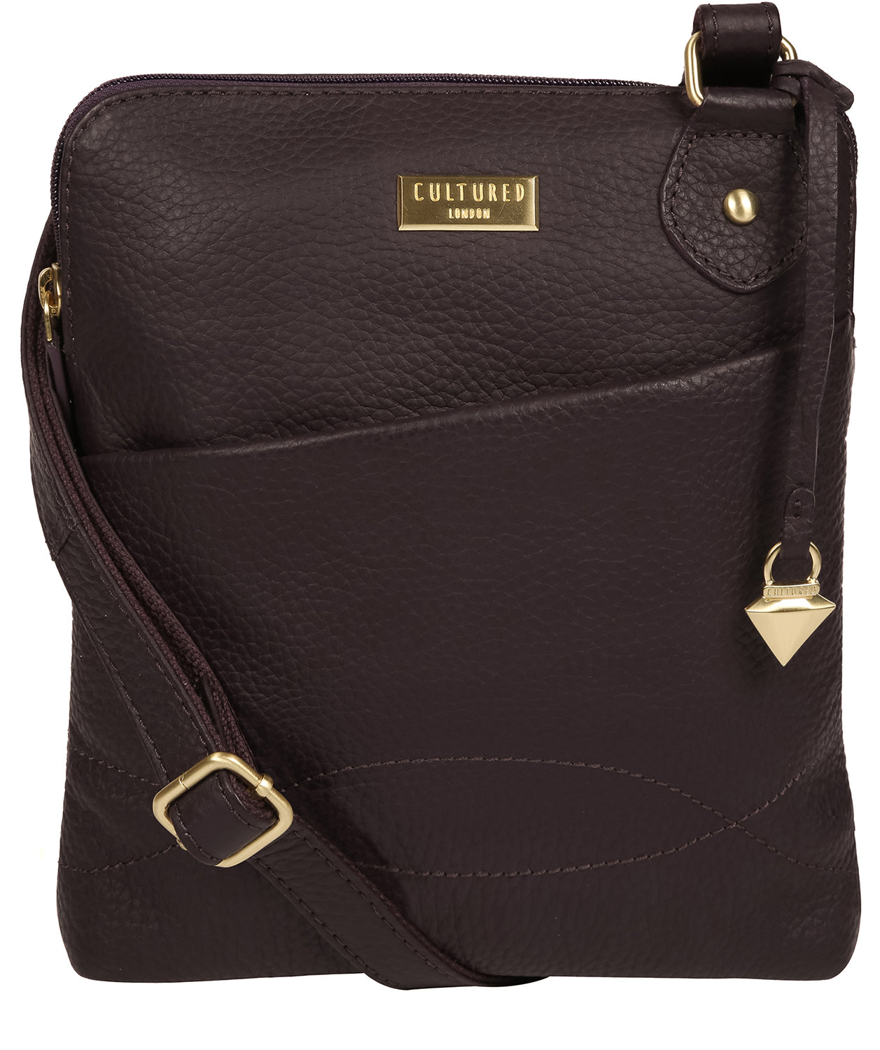 'Jarah' Fig Leather Cross Body Bag image 1