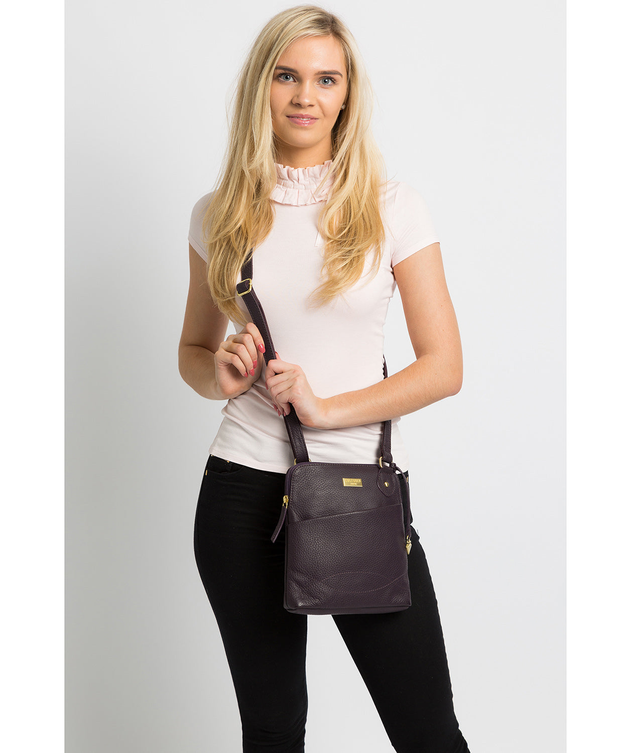 'Jarah' Fig Leather Cross Body Bag image 2