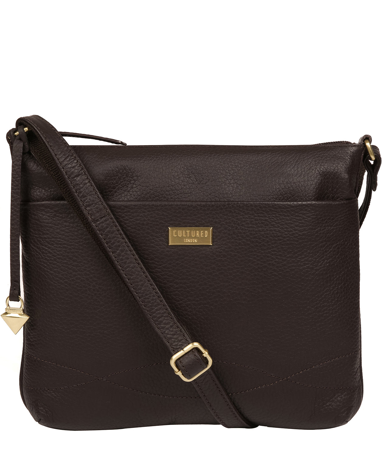 'Gianna' Dark Chocolate Leather Cross Body Bag image 1