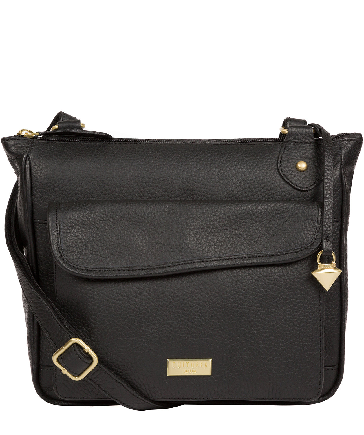 'Aria' Black Leather Cross Body Bag image 1