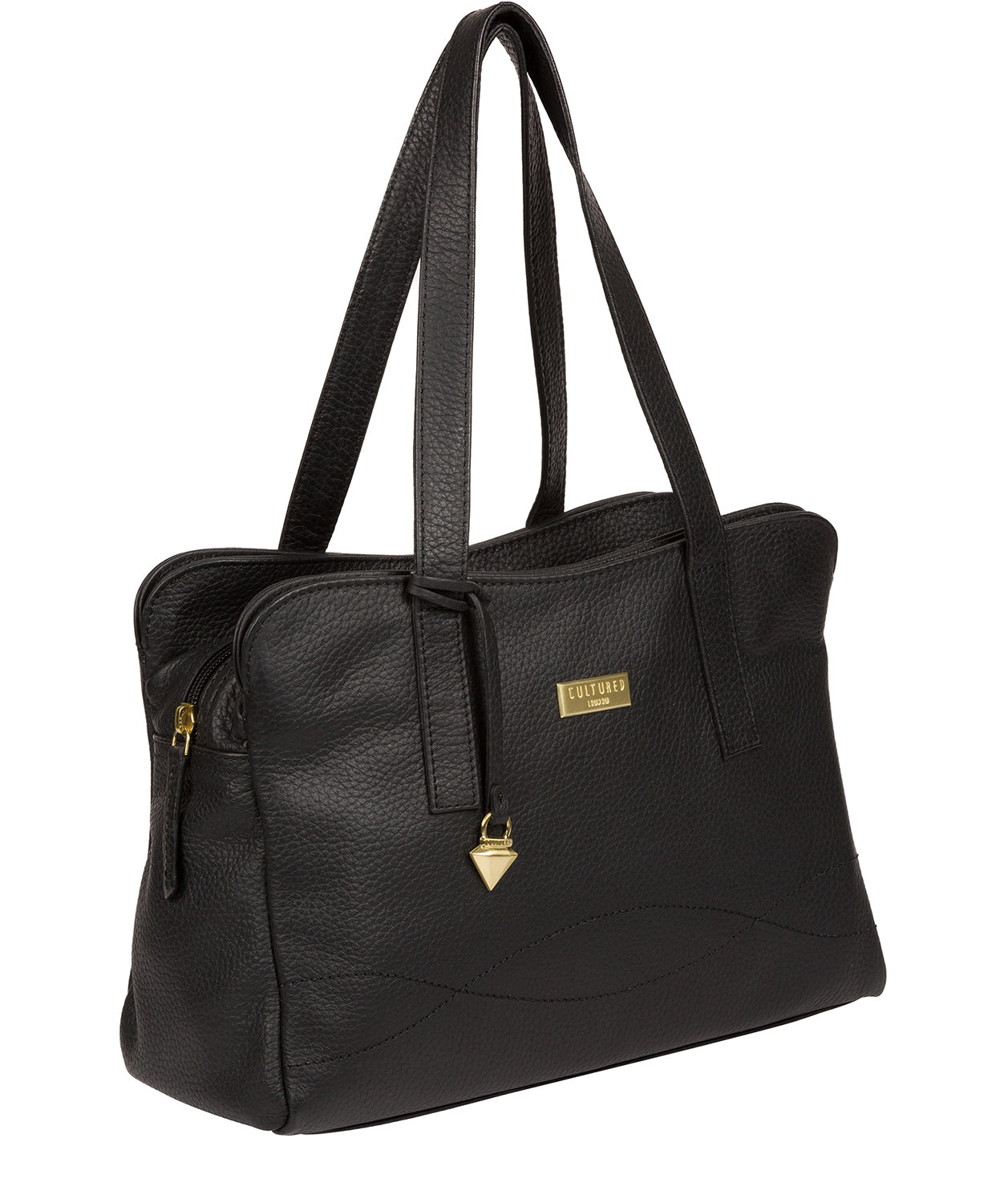 'Liana' Black Leather Handbag image 6