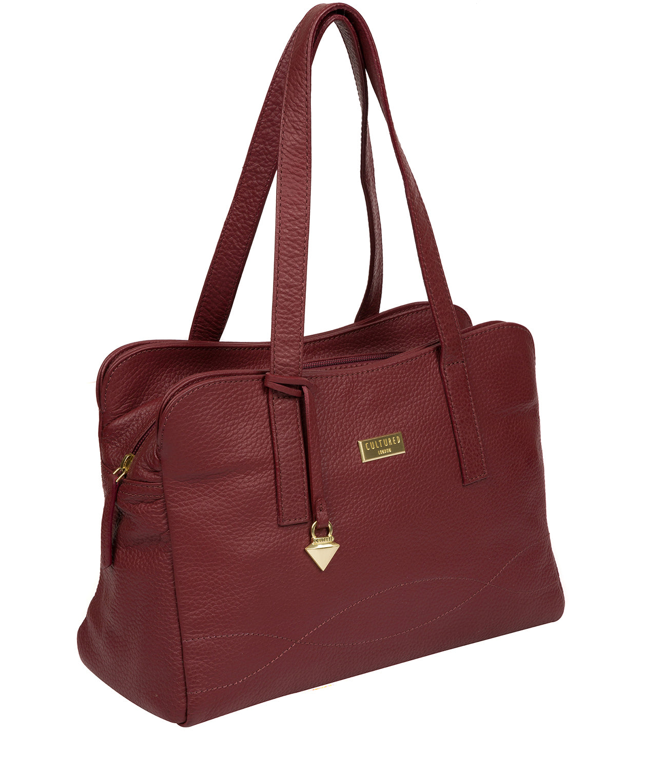 'Liana' Ruby Red Leather Handbag image 6