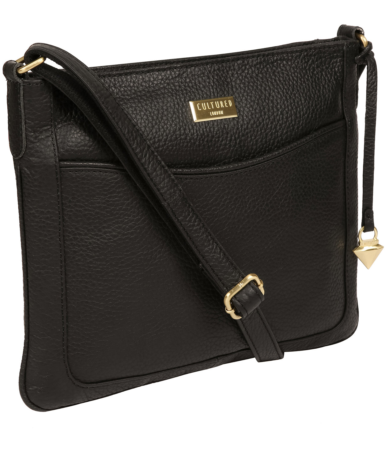 'Mireya' Black Leather Cross Body Bag Pure Luxuries London