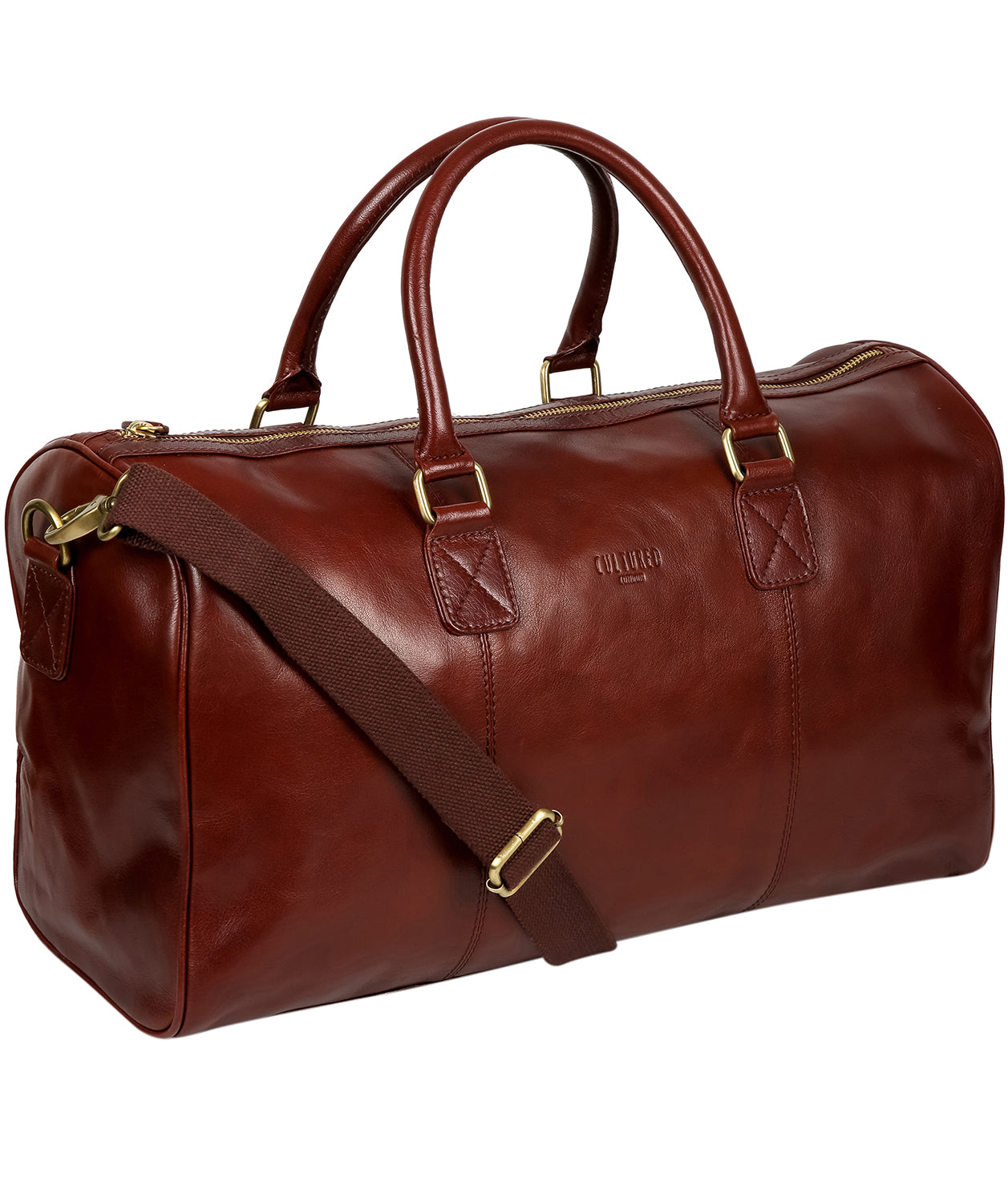 'Club' Dark Chestnut Leather Holdall