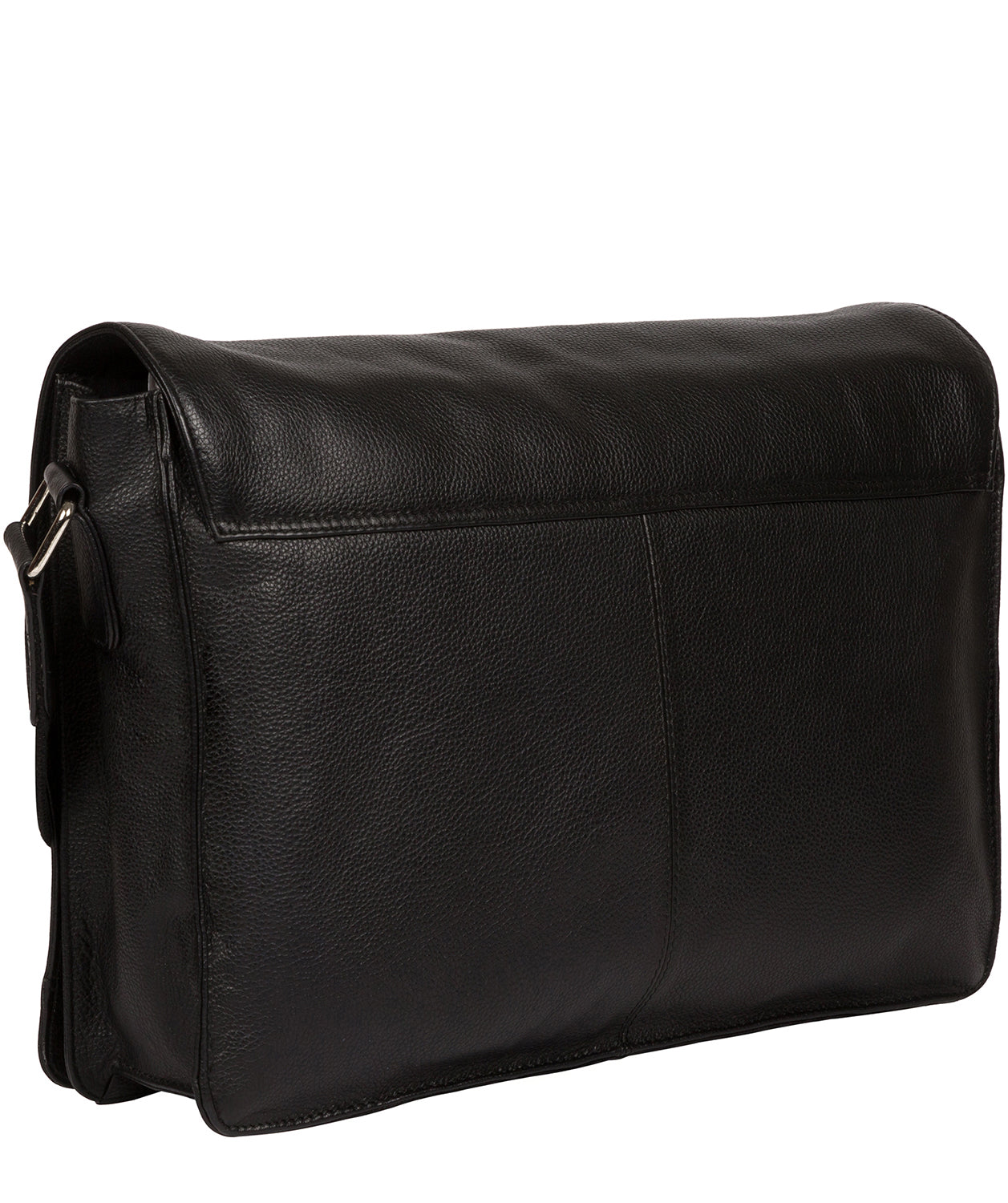 'Daniel' Black Leather Messenger Bag Pure Luxuries London