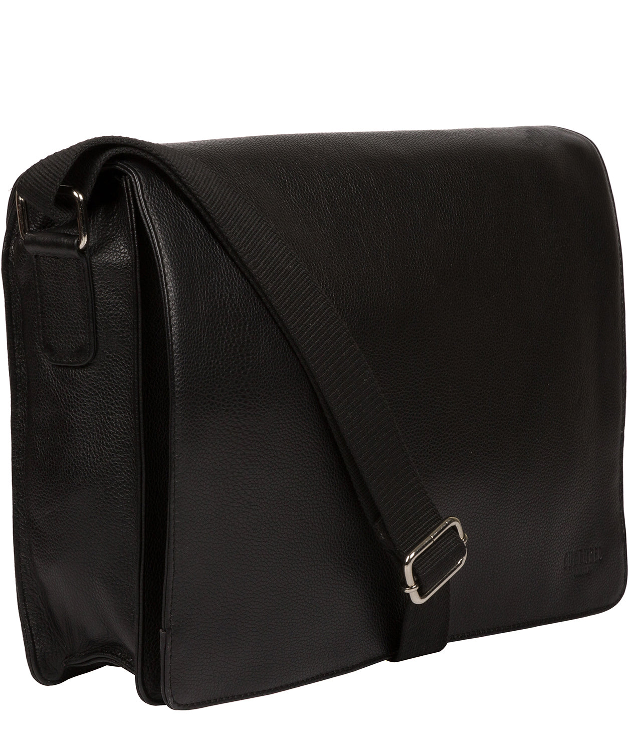 'Daniel' Black Leather Messenger Bag Pure Luxuries London