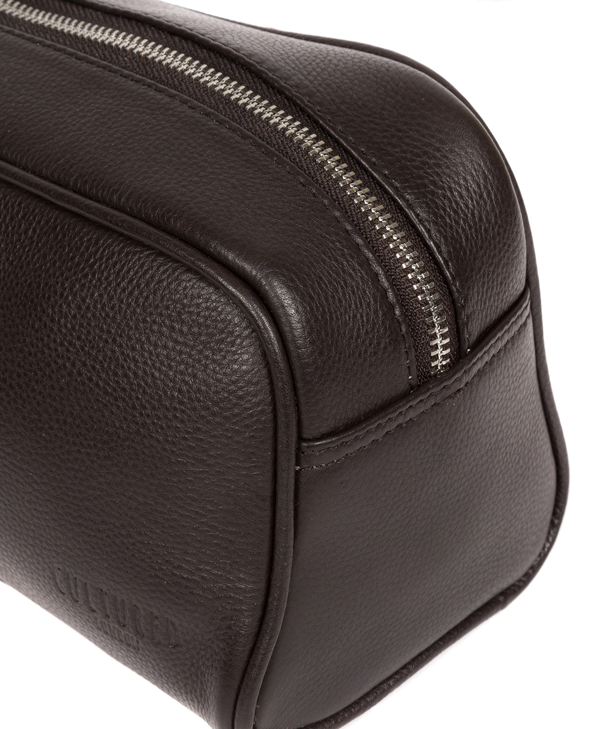 'Spader' Dark Brown Leather Washbag Pure Luxuries London