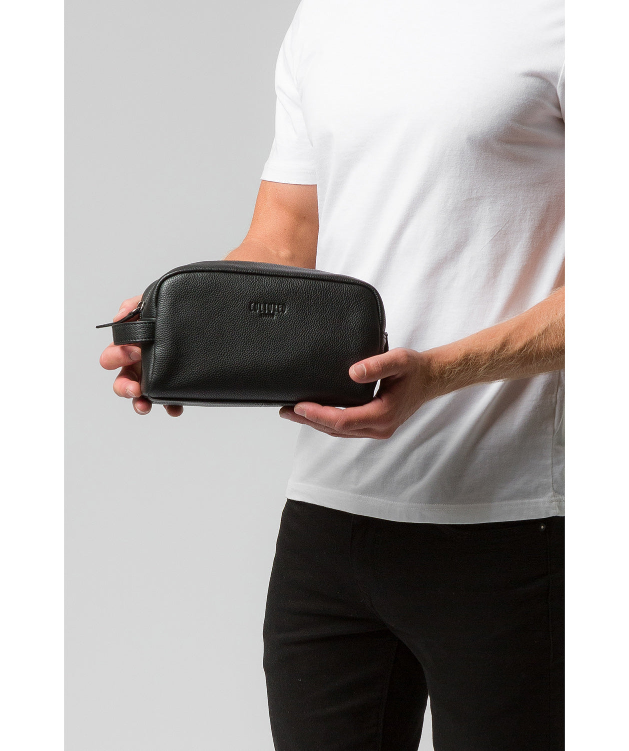 'Sail' Black Leather Washbag image 2