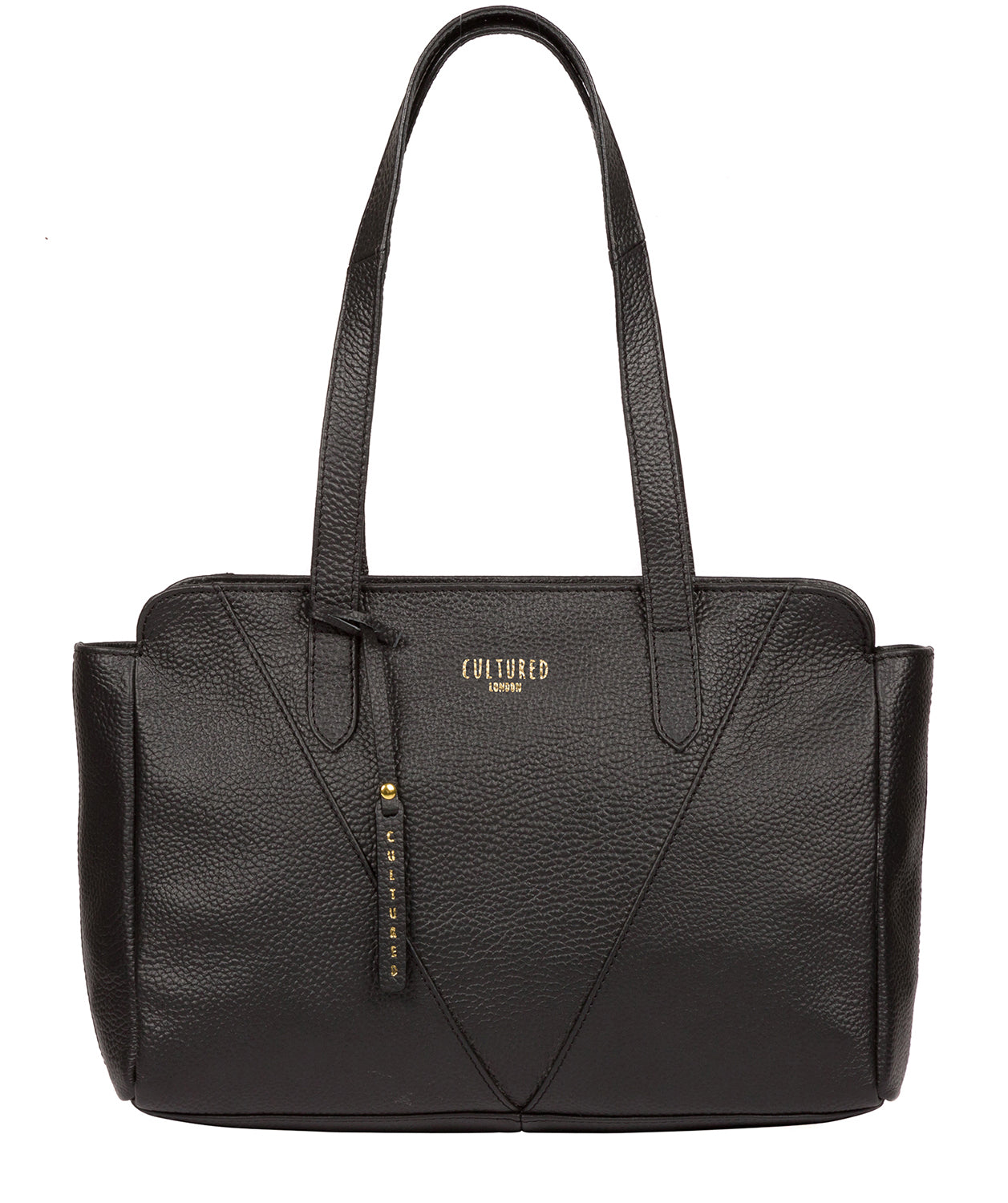 'Greta' Black Leather Shoulder Bag Pure Luxuries London