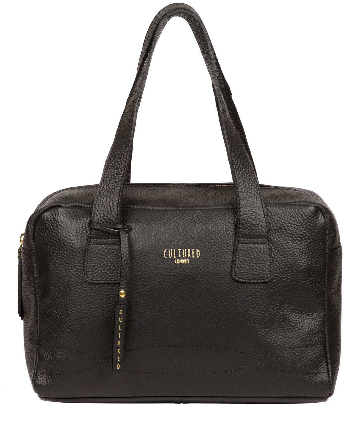 'Saldana' Black Leather Handbag Pure Luxuries London