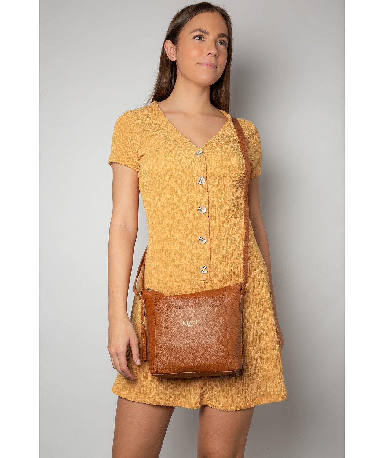 'Jenny' Tan Leather Cross Body Bag image 2