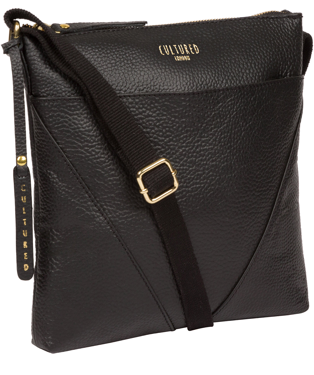 'Celia' Black Leather Cross Body Bag image 5