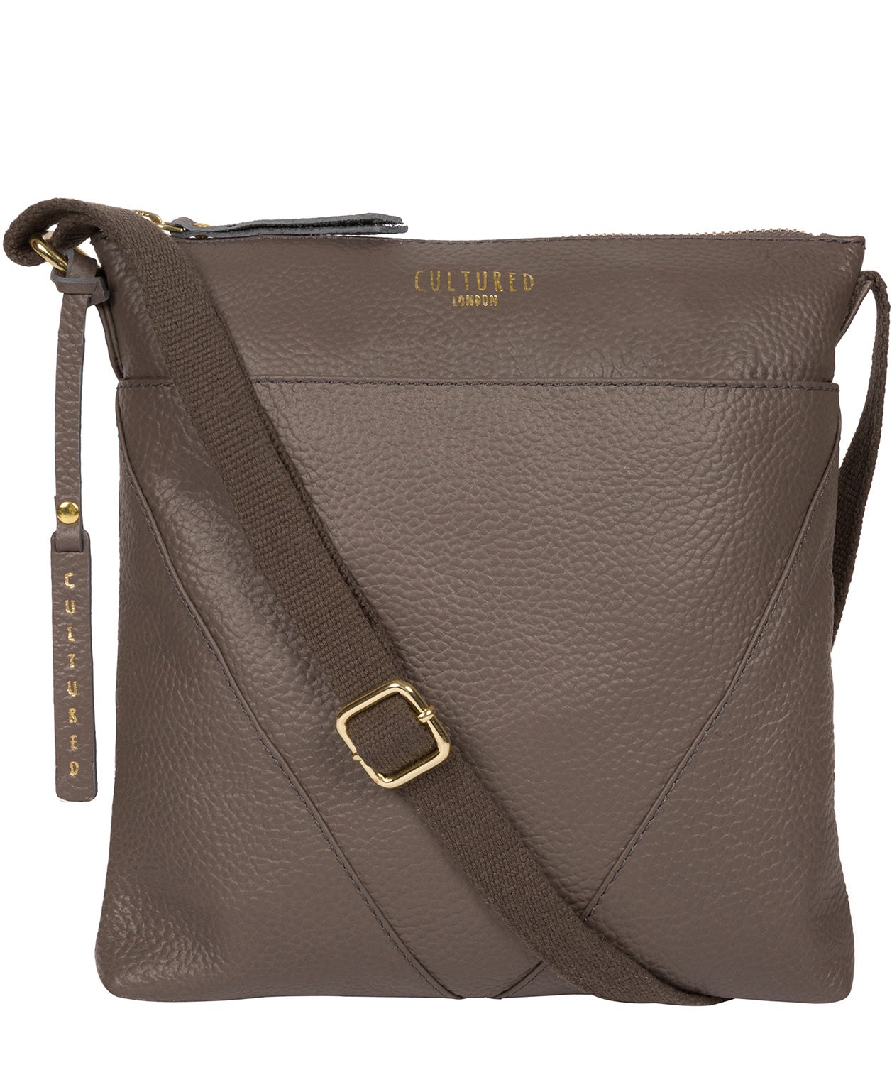 'Celia' Silver Grey Leather Cross Body Bag image 1