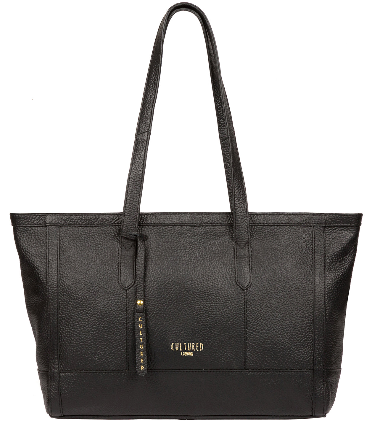 'Silvana' Black Leather Tote Bag image 1