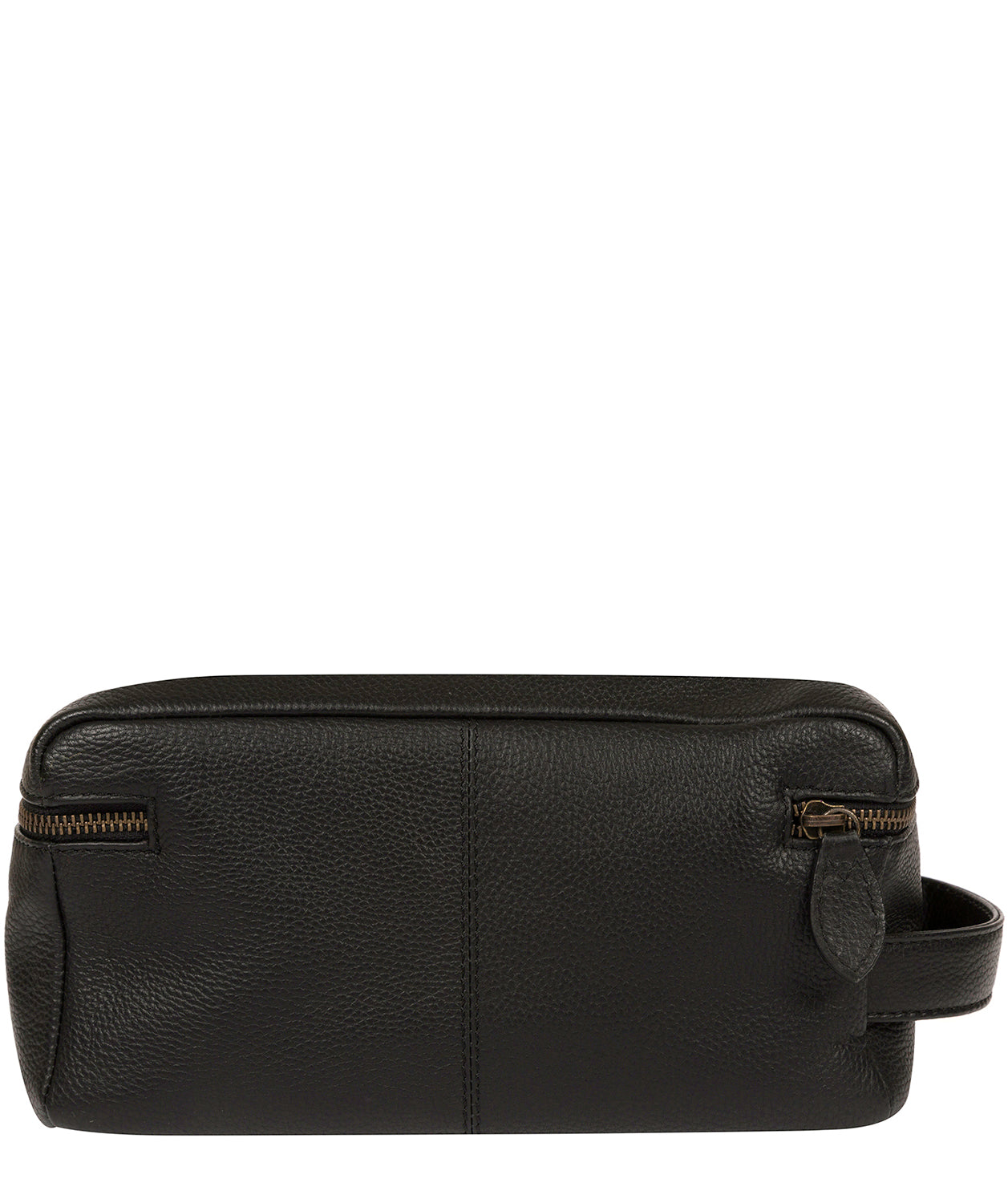 'Boom' Black Leather Washbag Pure Luxuries London