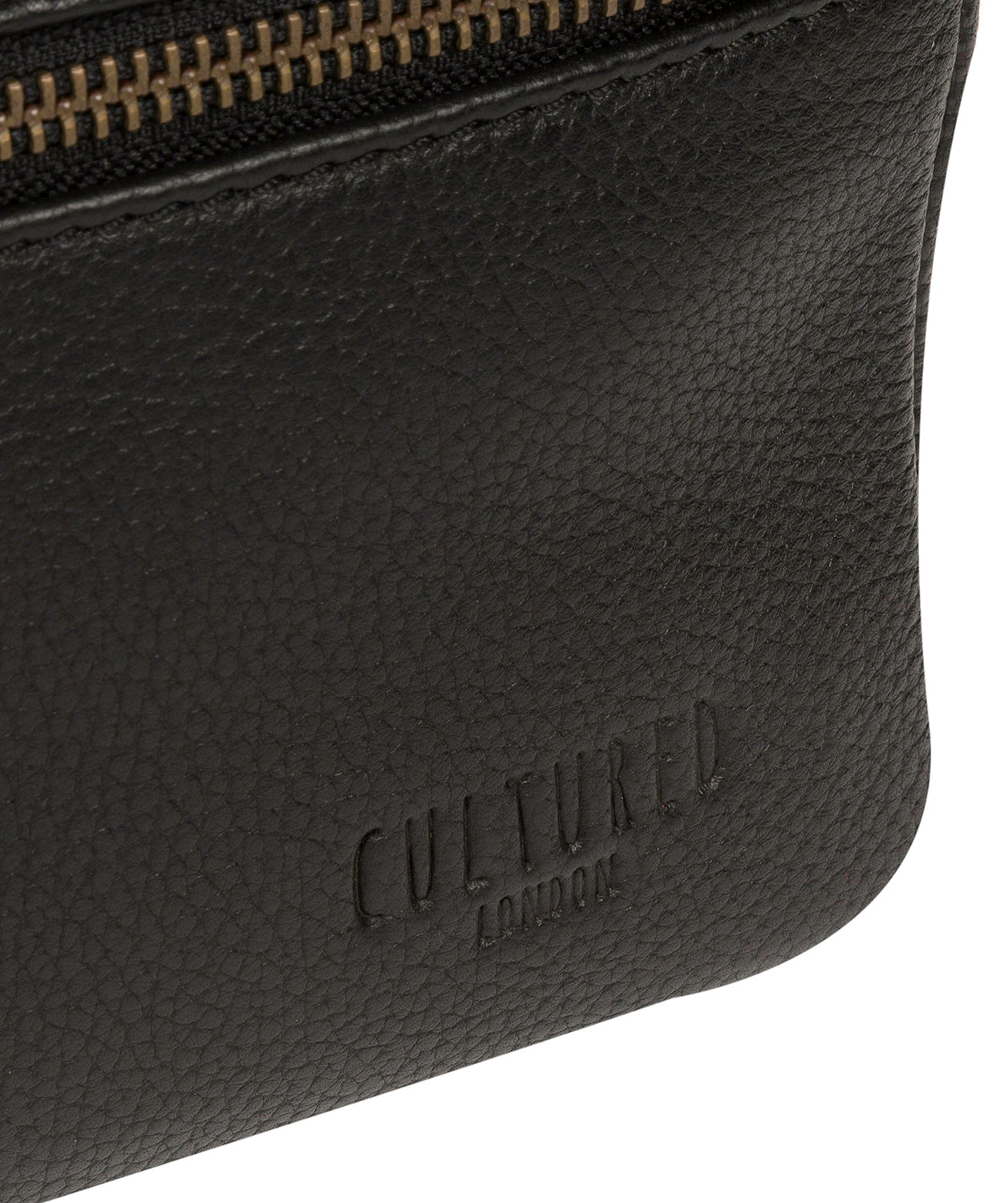 'Boom' Black Leather Washbag Pure Luxuries London