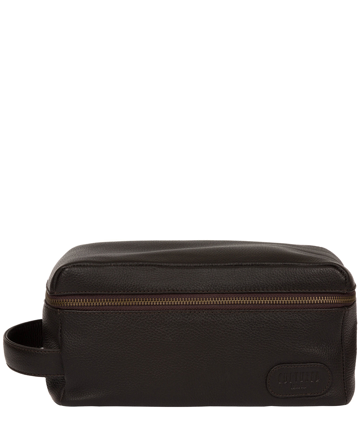 'Boom' Brown Leather Washbag image 1