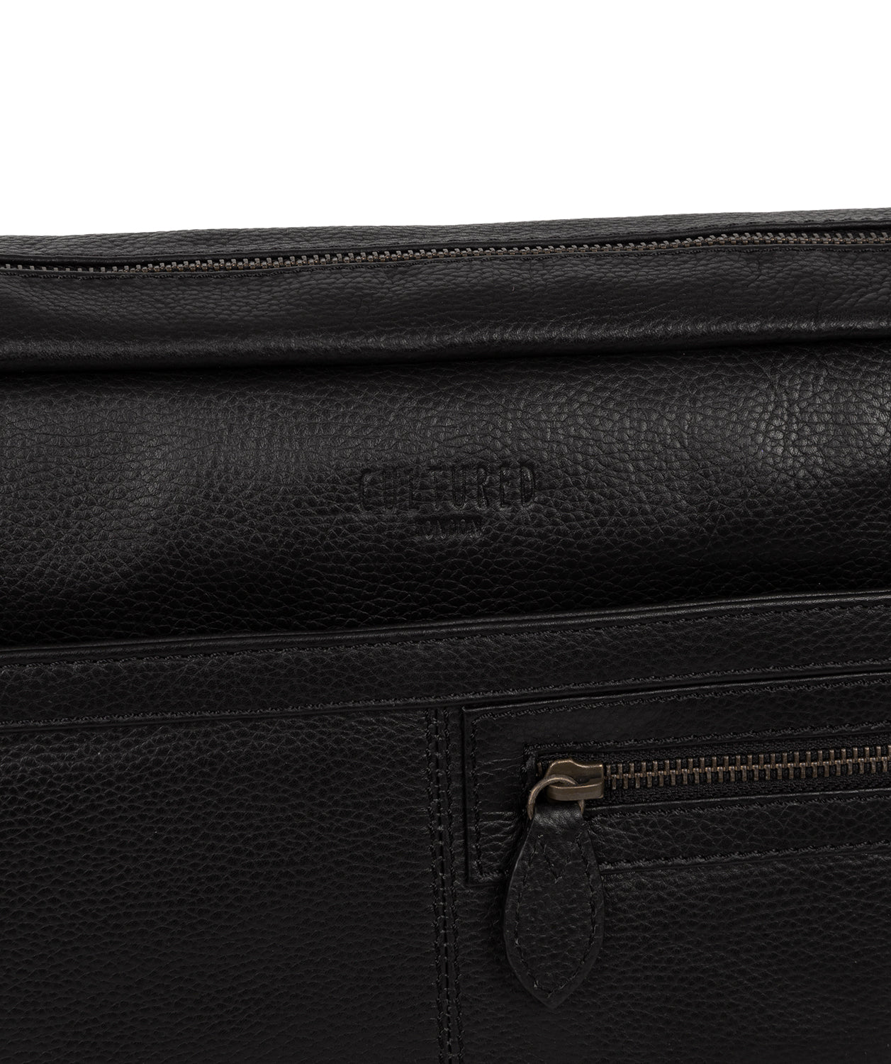 'Tower' Black Leather Messenger Bag