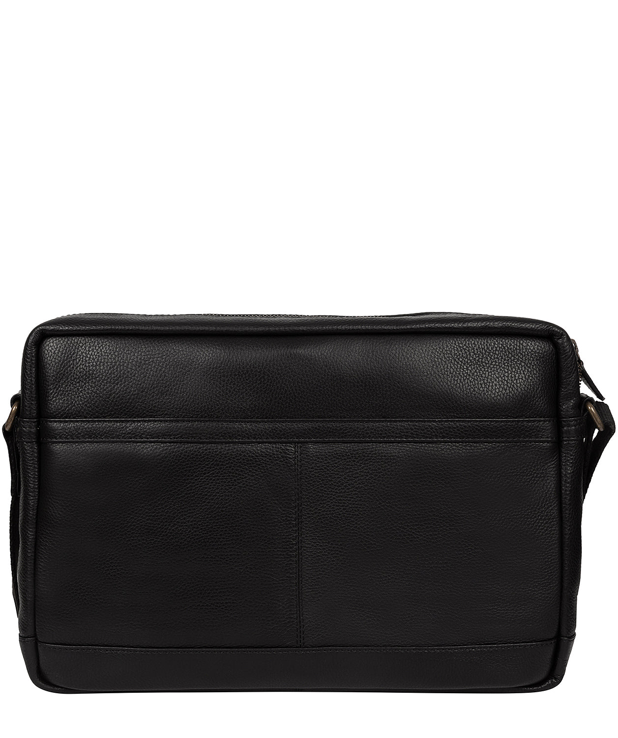 'Tower' Black Leather Messenger Bag