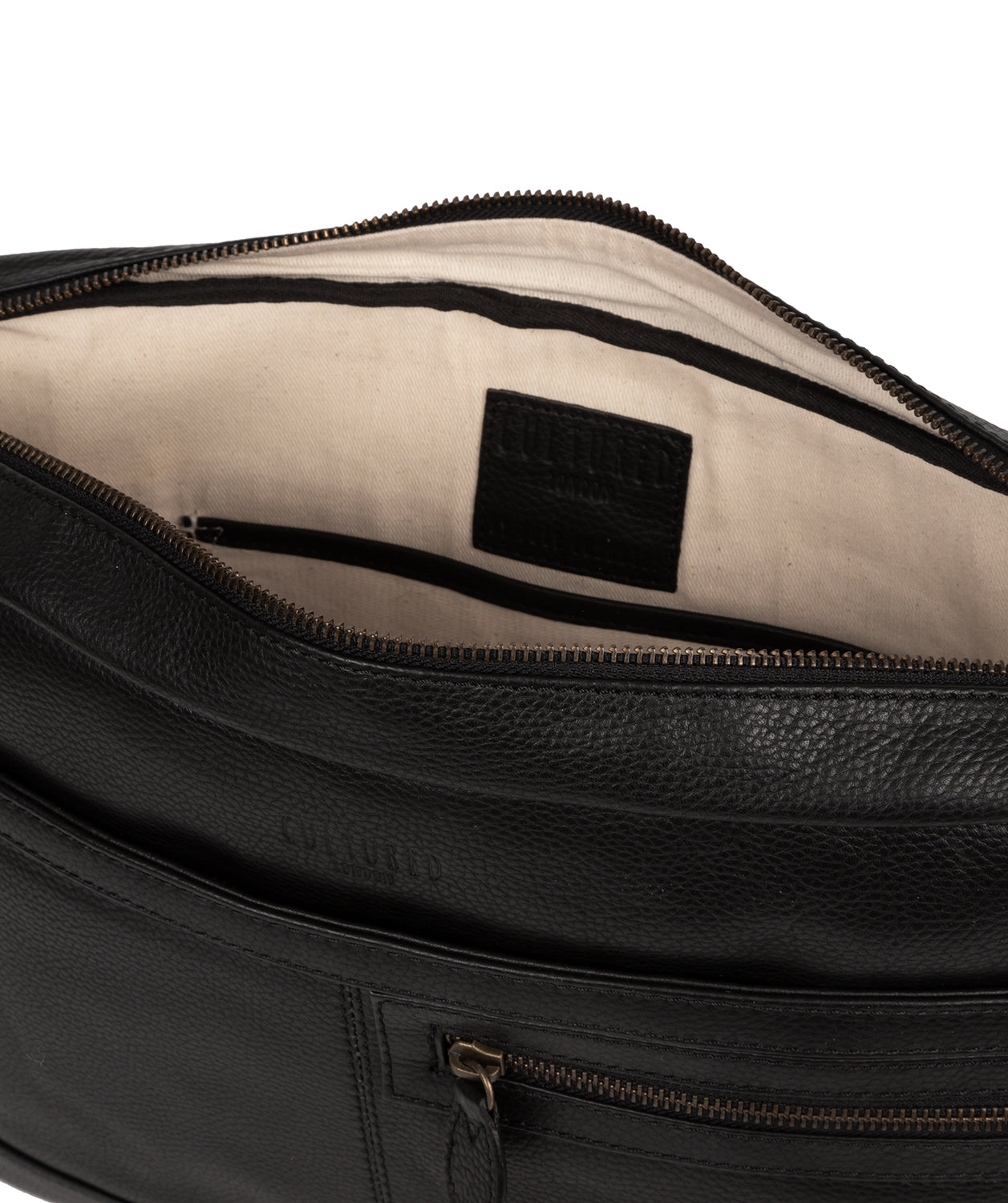 'Tower' Black Leather Messenger Bag