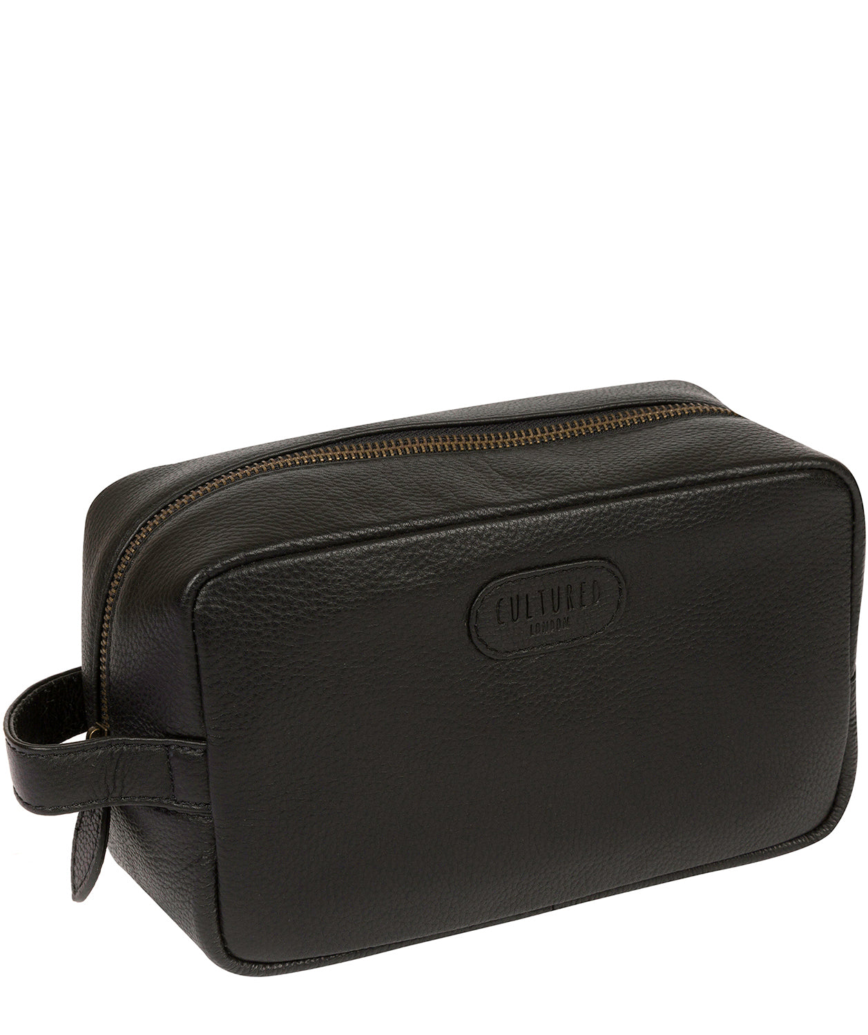 'Ronnie' Black Leather Washbag image 6