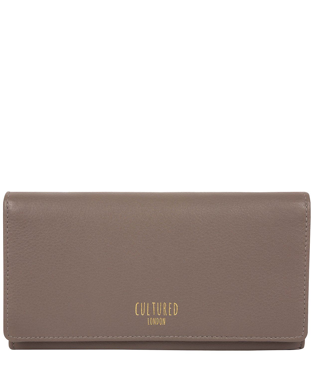 'Harlow' Elephant Grey Leather Purse Pure Luxuries London