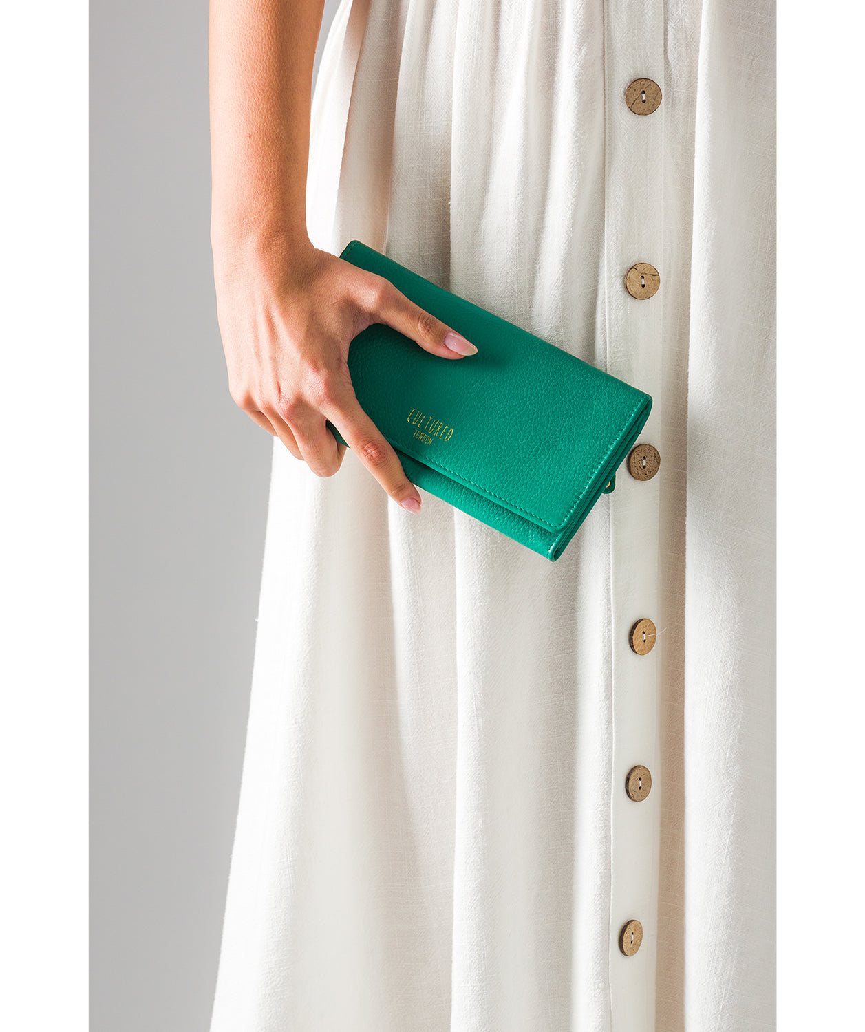 'Harlow' Leaf Green Leather Purse