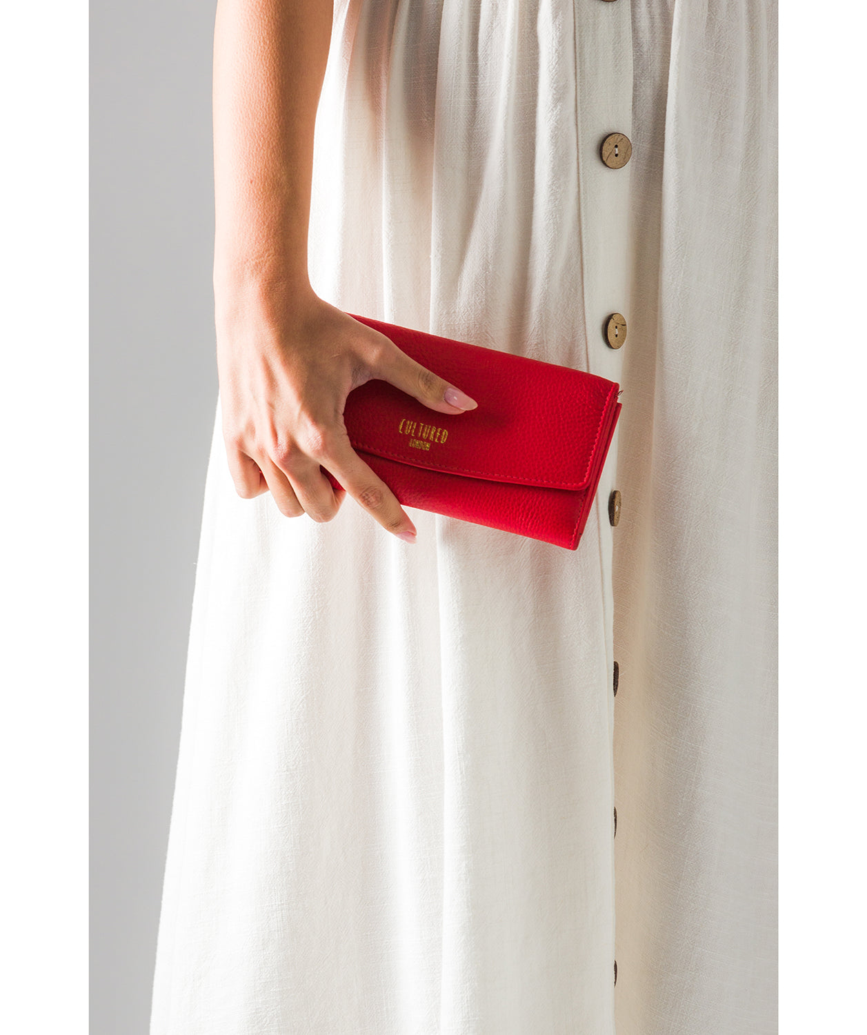 'Talulla' Royal Red Grey Leather Purse