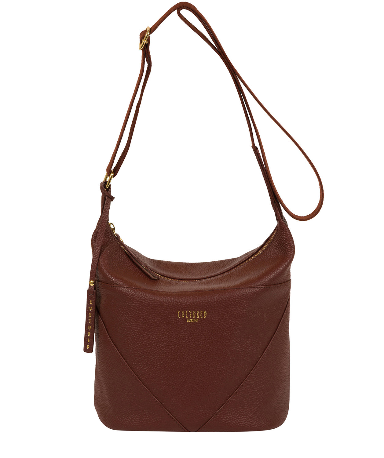 'Olsen' Cognac Leather Shoulder Bag