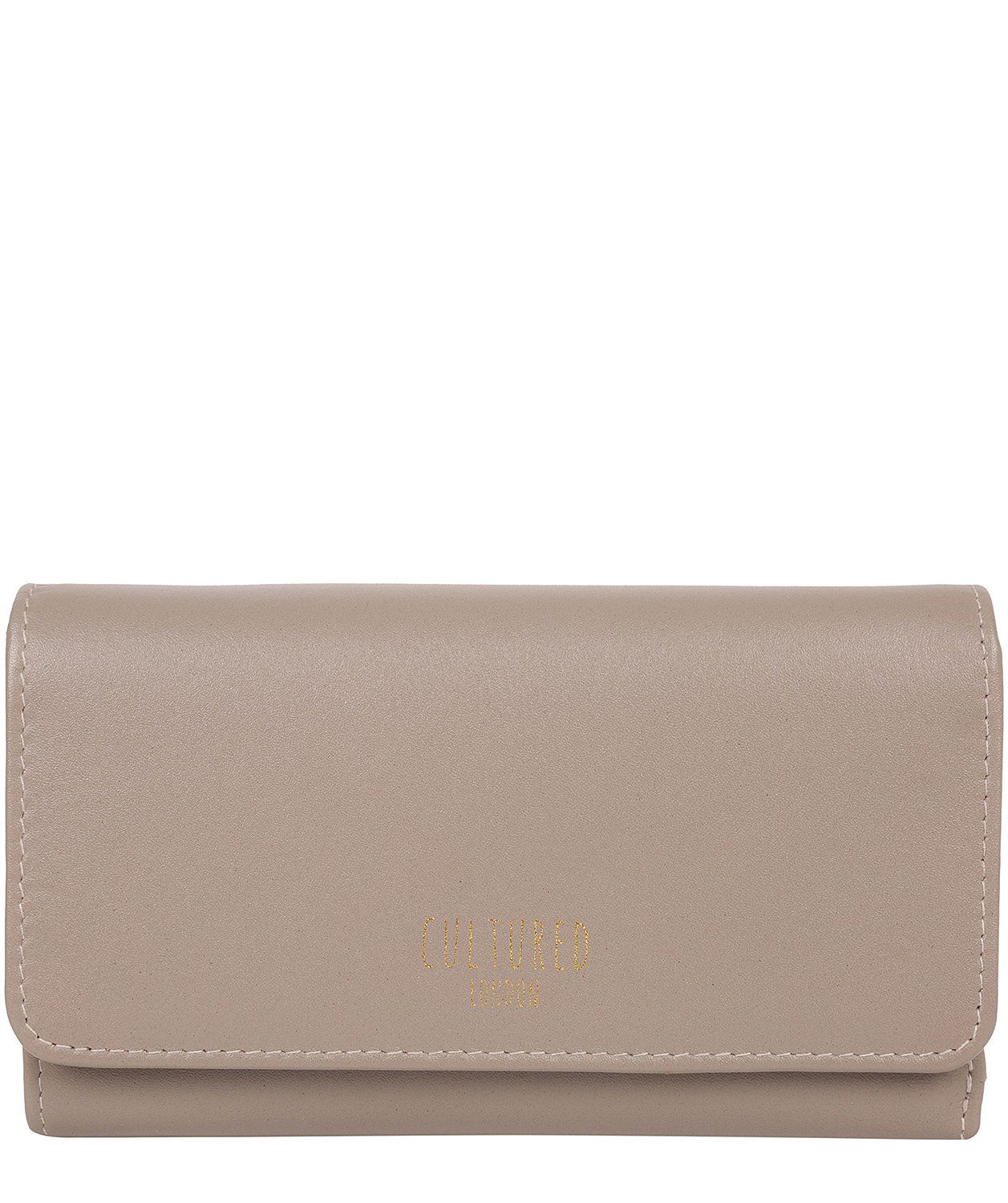 'Odette' Flat Grey Leather Purse