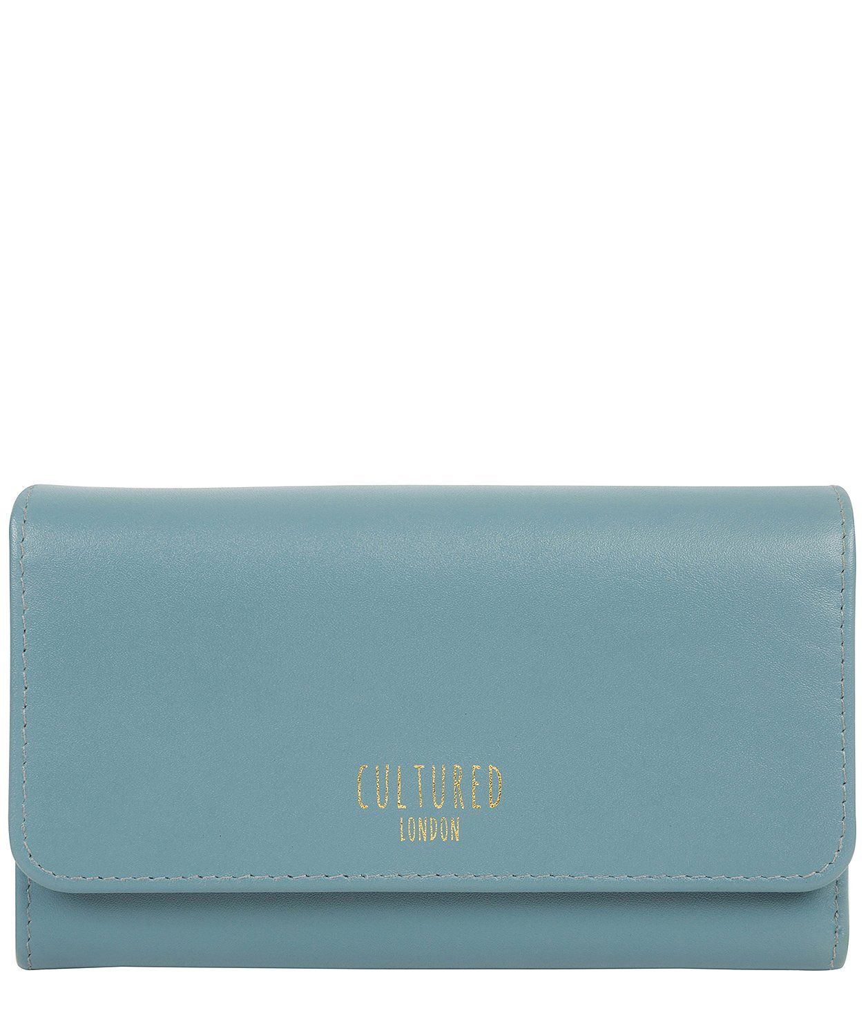 'Odette' Smoky Blue Leather Purse Pure Luxuries London