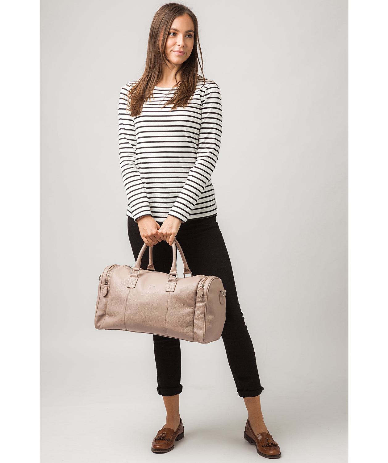 Ocean Blush Pink Leather Holdall