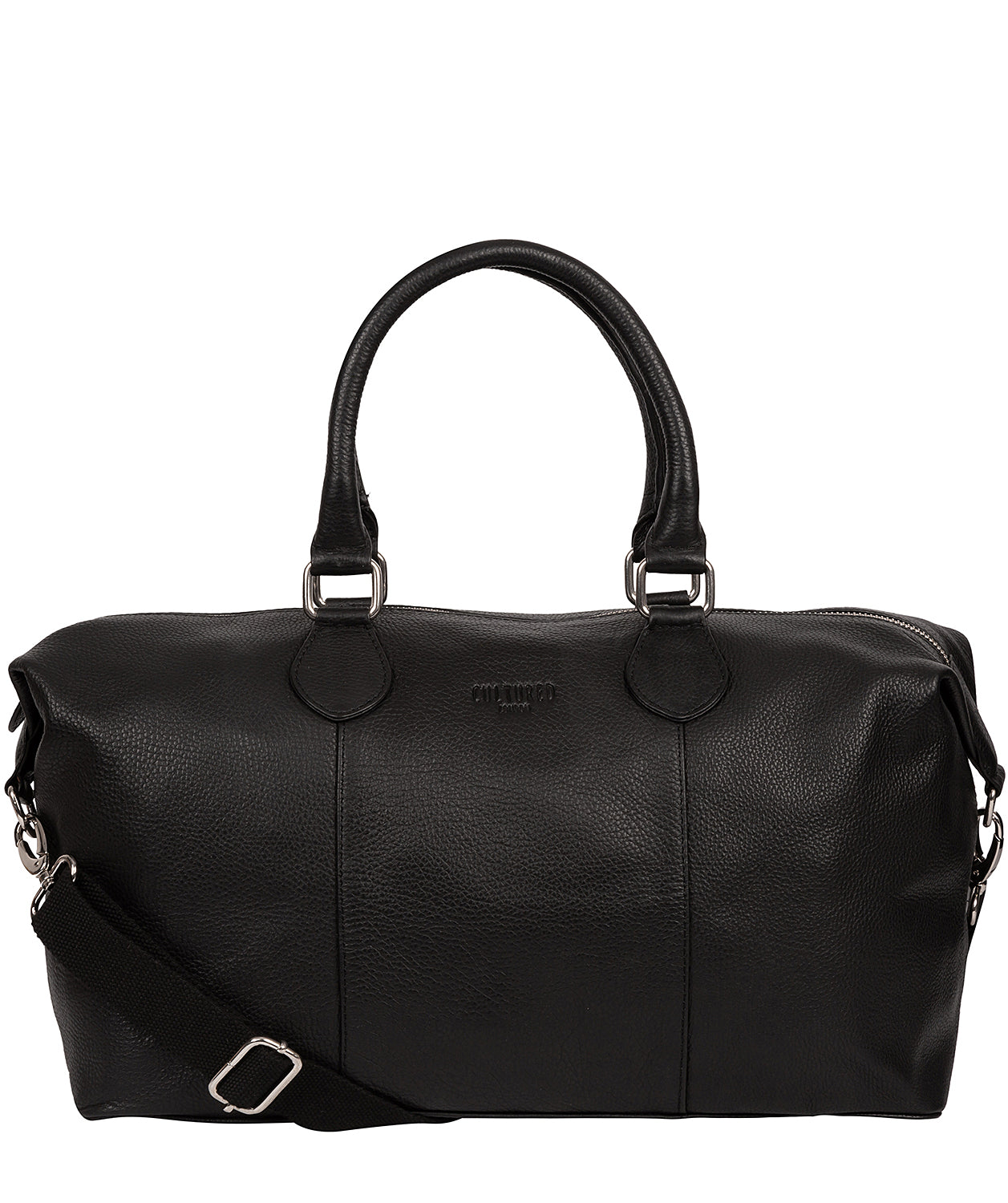 'Circuit' Black Leather Mini Holdall