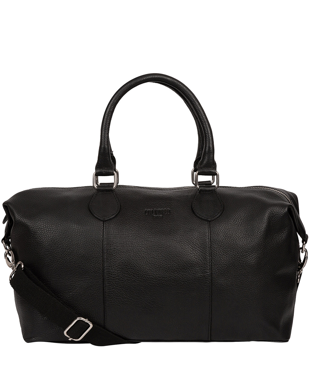 Black Leather Holdall 'Circuit' by Cultured London – Pure Luxuries London