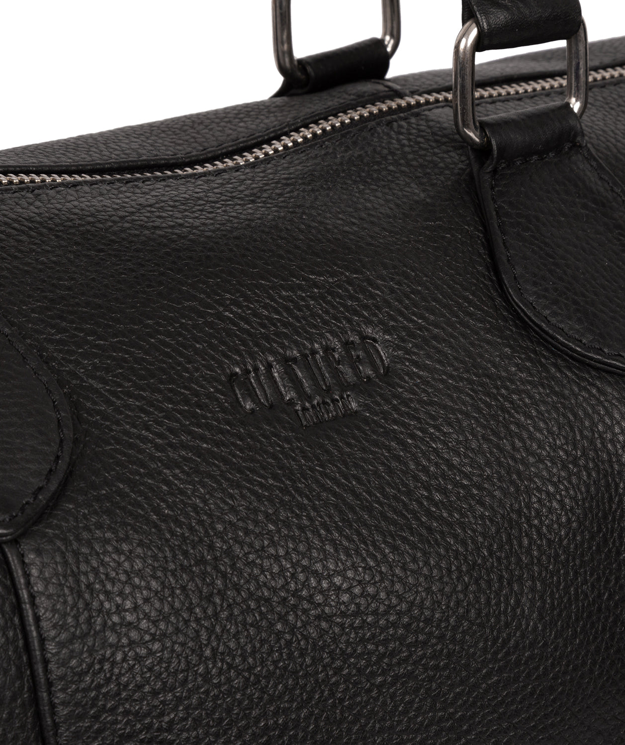 'Circuit' Black Leather Mini Holdall