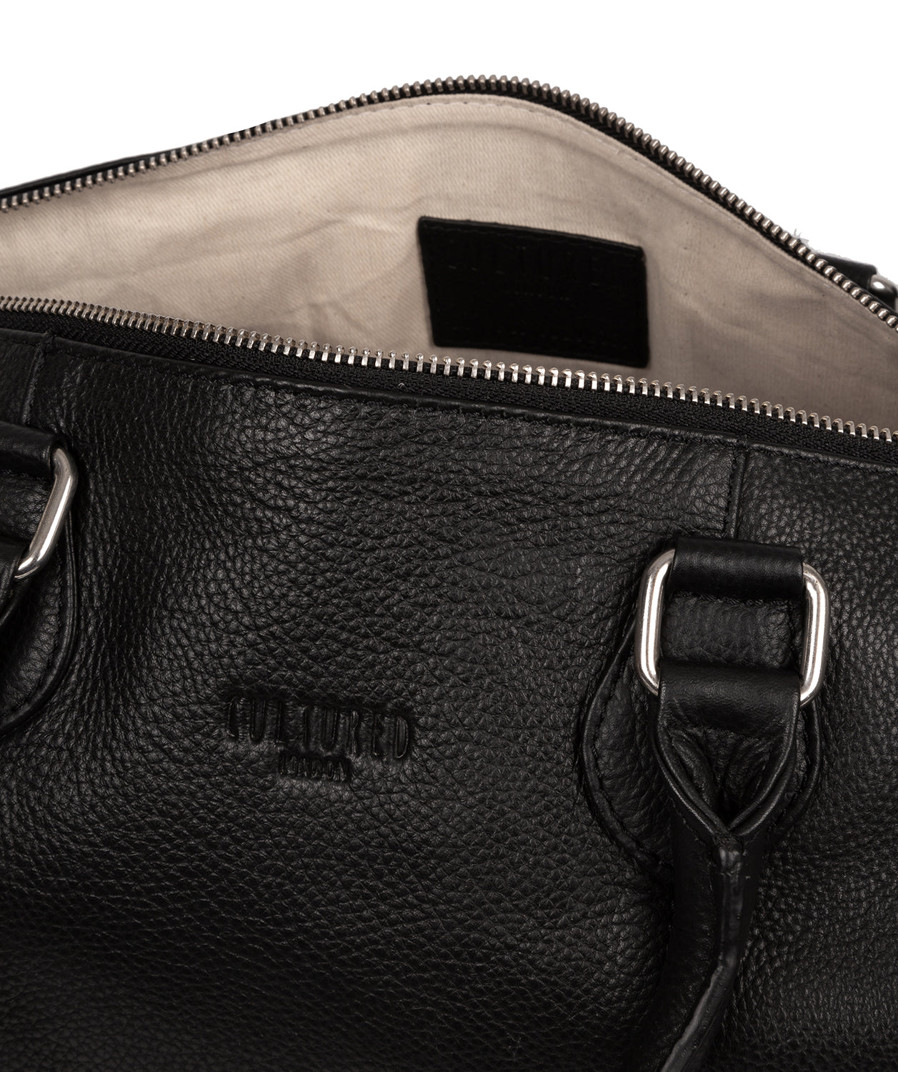 'Circuit' Black Leather Mini Holdall