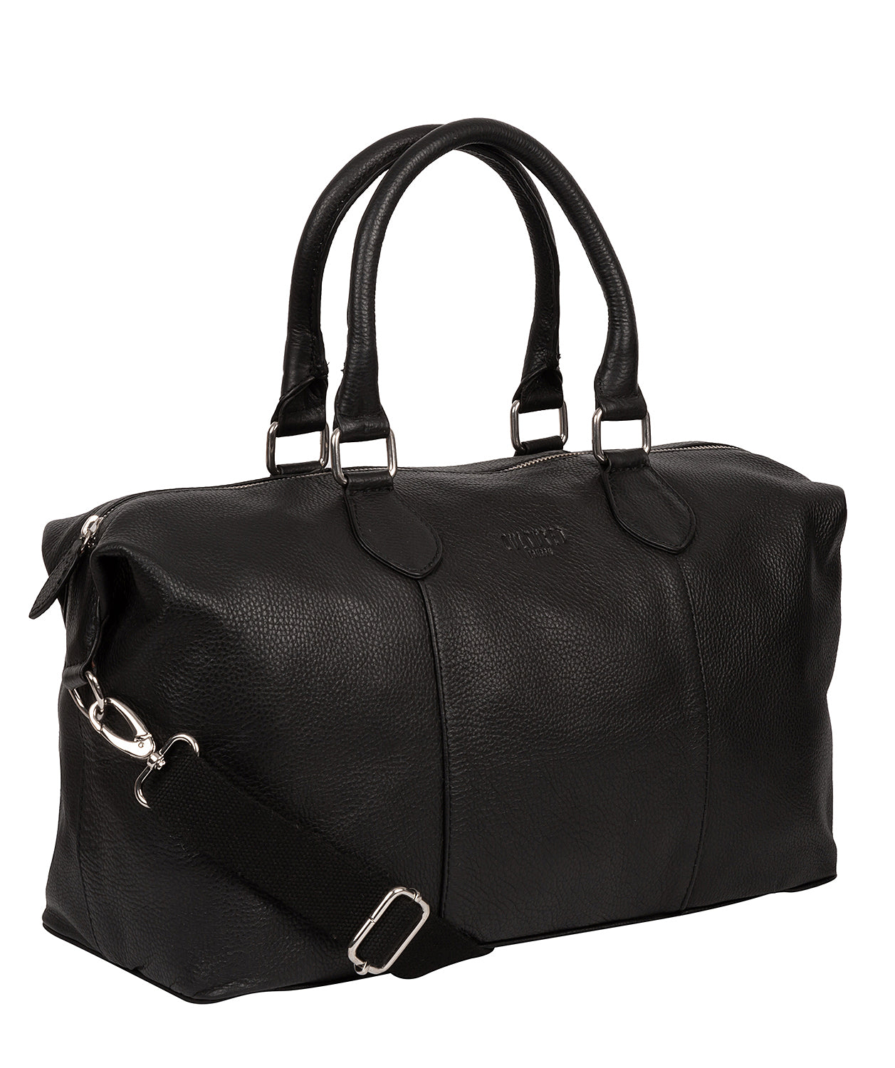 'Circuit' Black Leather Mini Holdall