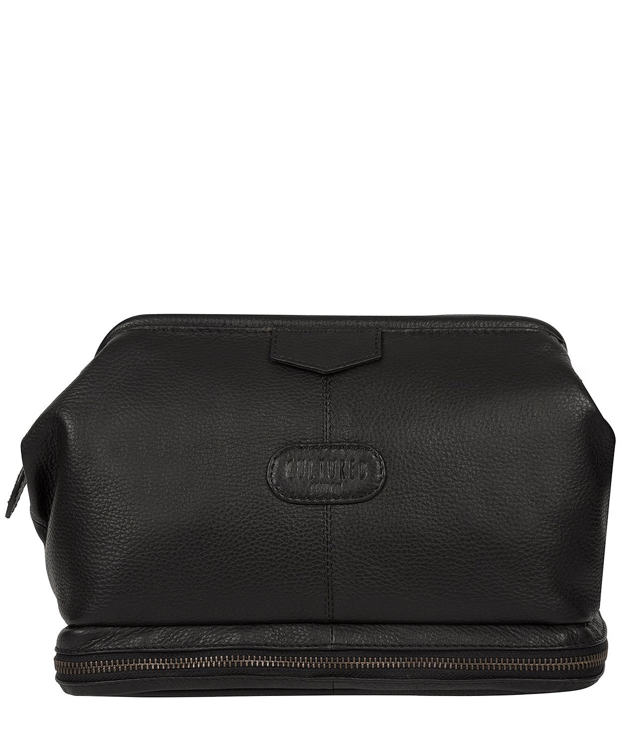 'Rudder' Black Leather Washbag