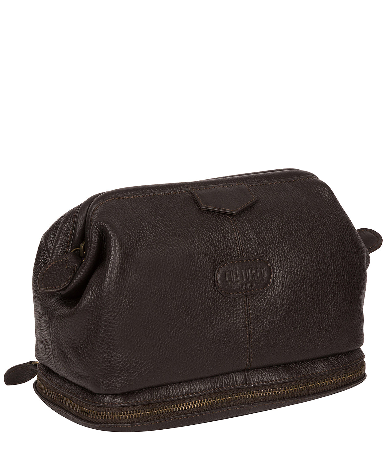 'Rudder' Brown Leather Washbag