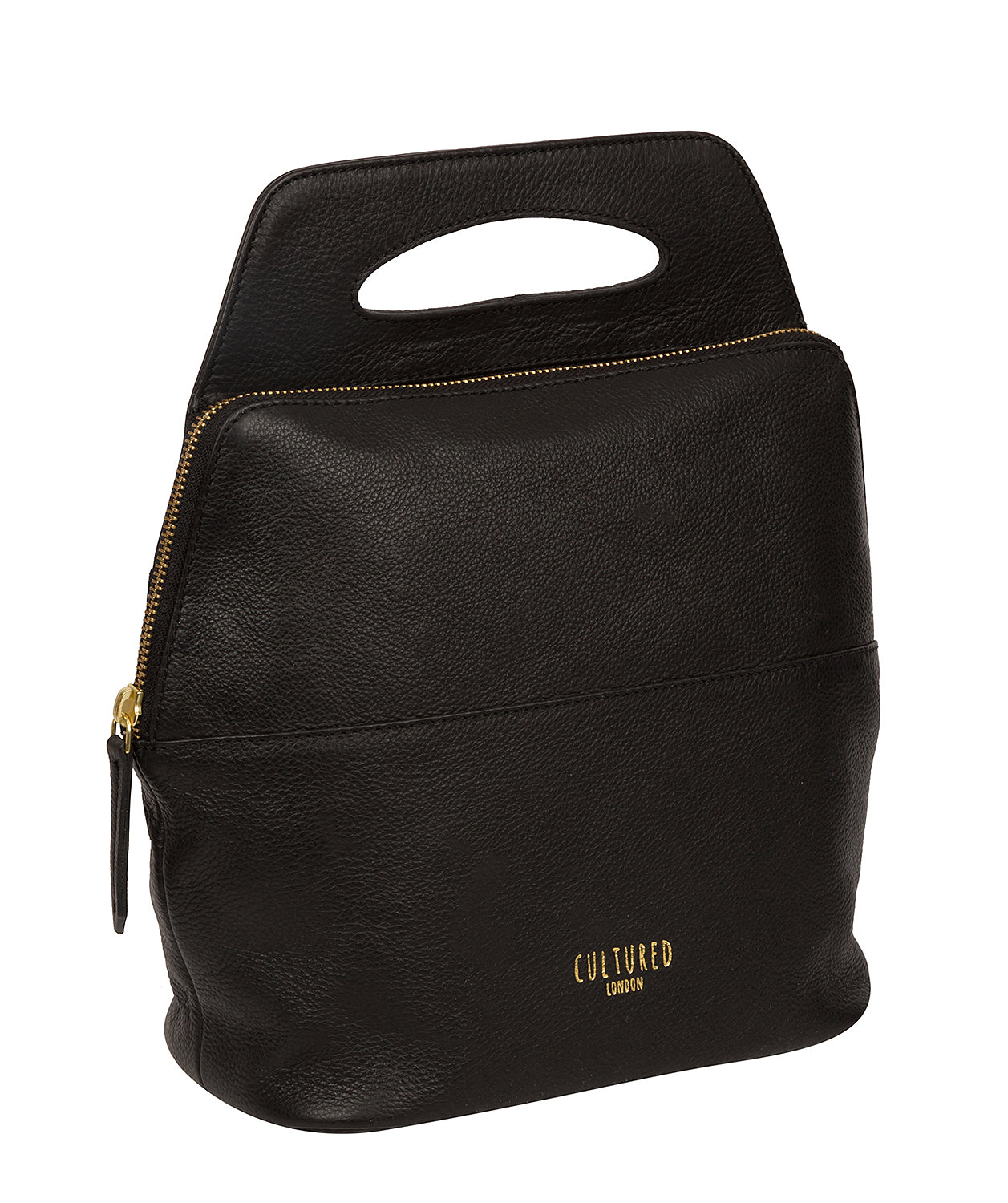 'Finsbury' Black Leather Backpack