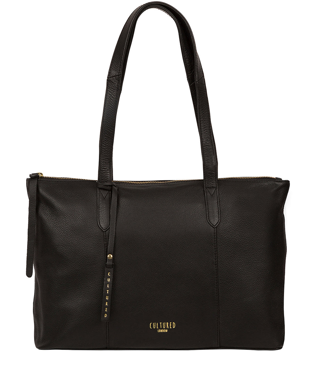 'Barbican' Black Leather Tote Bag